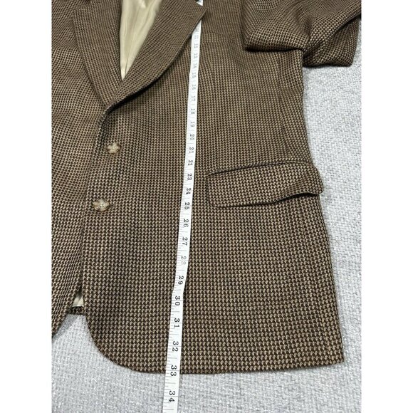 Oscar De La Renta Blazer Mens 48R‎ Brown Tan Wool Sport Coat 2 Button Academia - Picture 10 of 12